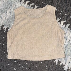 Cute tan cropped tank top!